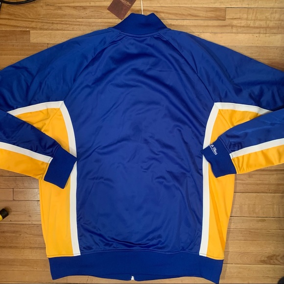 NWT MITCHELL & NESS GOLDEN STATE WARRIORS BLUE WARM UP JACKET Size 2XL Curry - Picture 2 of 6